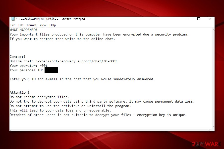 R00t ransomware