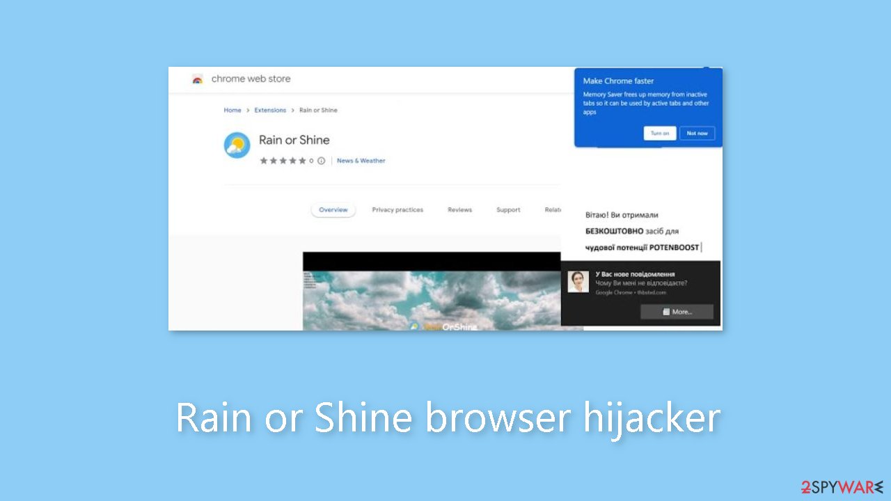 Rain or Shine browser hijacker