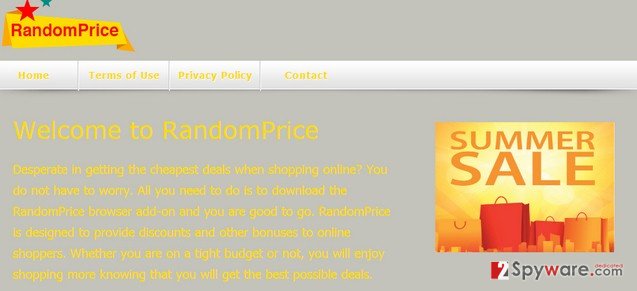 The picture showing RandomPrice virus