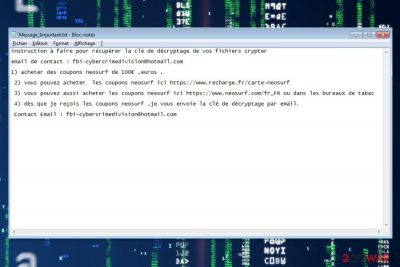 Hacking ransomware screenshot