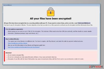 Ransom note by Nuclear ransomware virus