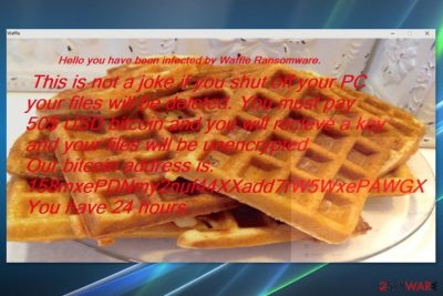 Screenshot of Waffle virus ransom note