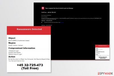 Screenshot of "Ransomware detected" virus