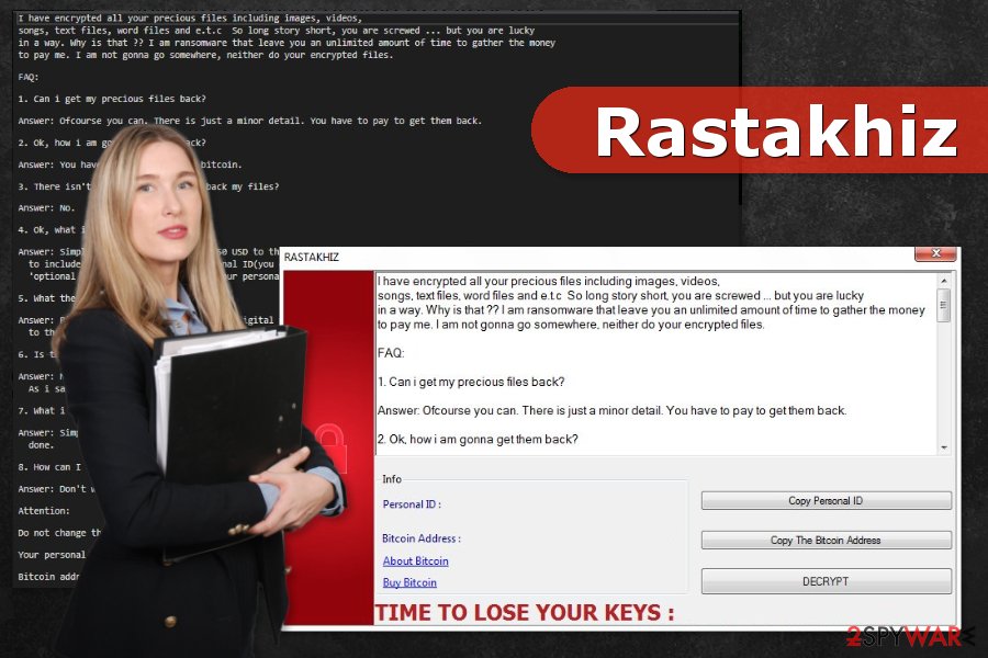 Example of Rastakhiz ransomware virus