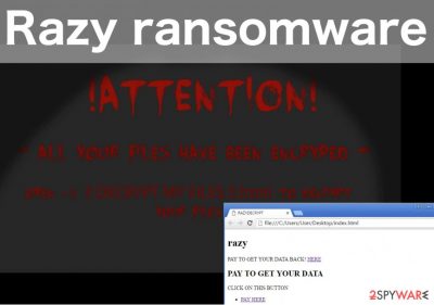 An illustration of Razy ransomware virus