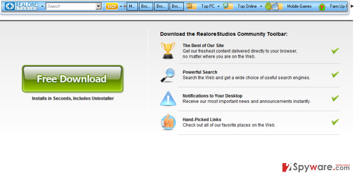 Realore Studios Toolbar snapshot Realore Studios Toolbar snapshot