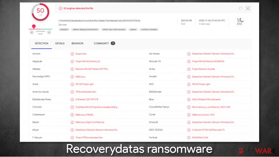 Recoverydatas virus detection