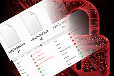 The picture illustrating files encrypted by Redboot virus