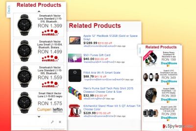 Examples of Related Products ads