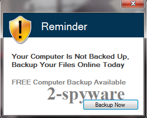 Reminder Your computer is not backed up snapshot Reminder Your computer is not backed up snapshot