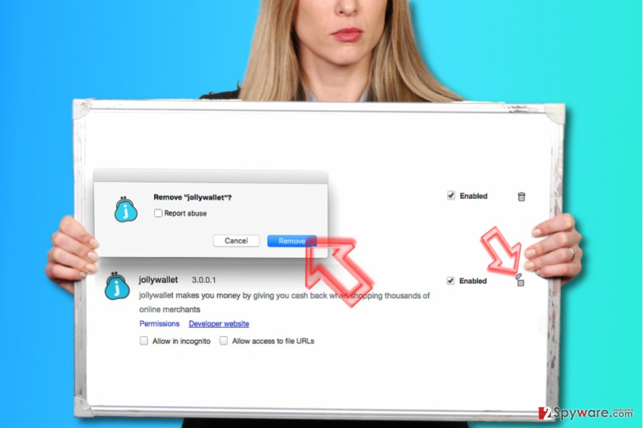 How to remove Jollywallet from Chrome