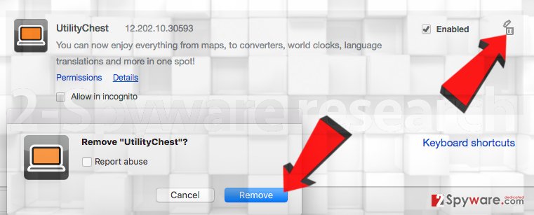 How to remove UtilityChest from Chrome