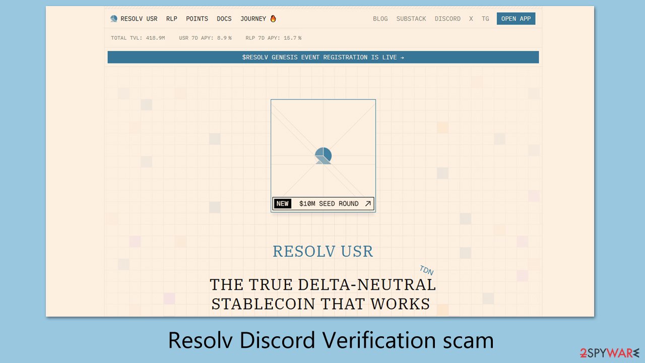 Resolv Discord Verification scam