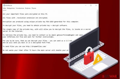 Revolution file extension ransomware note
