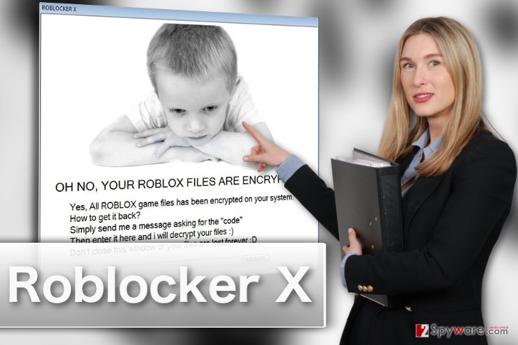 Roblocker X ransomware virus illustration
