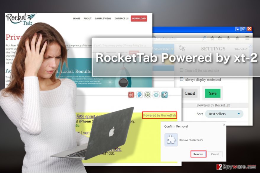 Image of RocketTab Powered by xt-2 adware virus