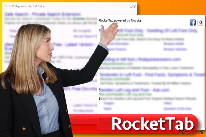 RocketTab virus in search results