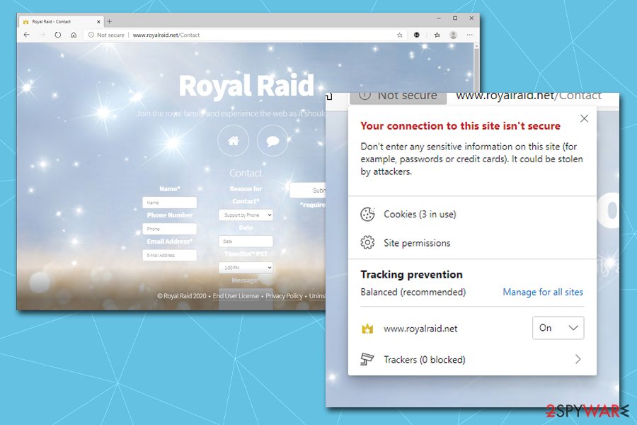 Royal Raid insecure connection