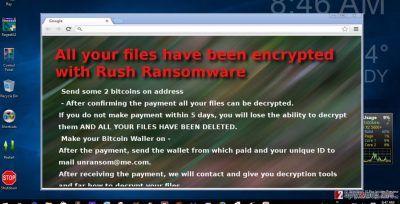 The example of Rush ransomware