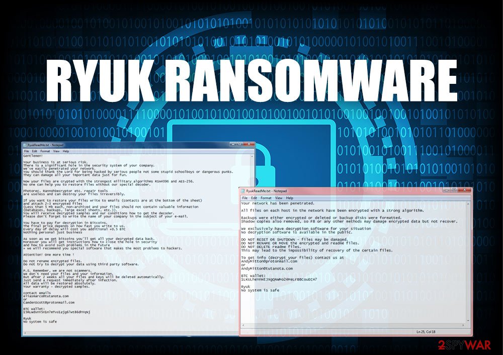 Resultado de imagen para ryuk ransomware