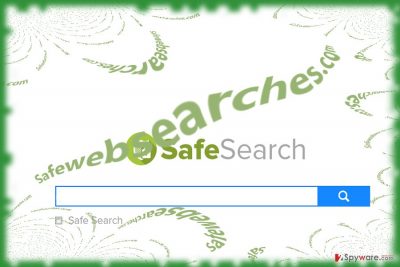 The image displaying Safewebsearches.com virus
