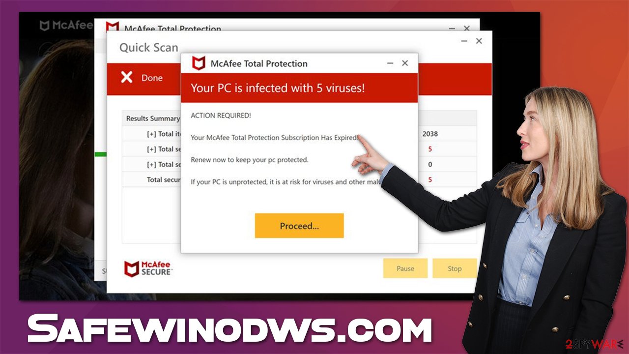 Safewinodws.com virus