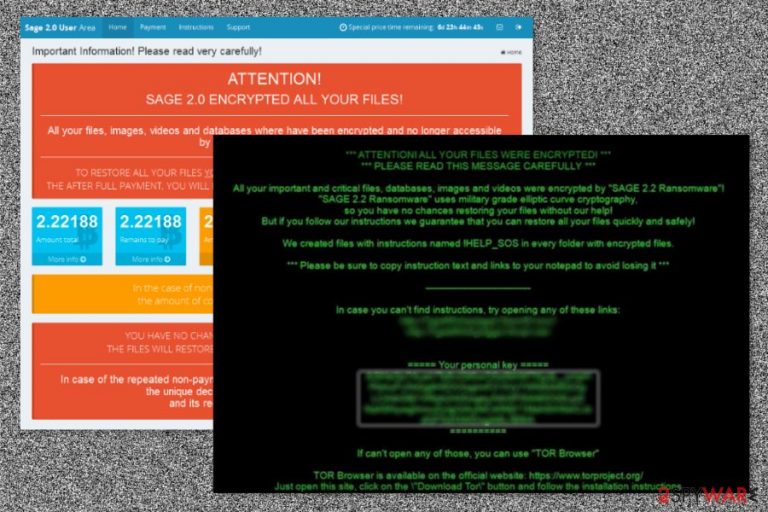 Sage 2.2 ransomware two types of ransom notes