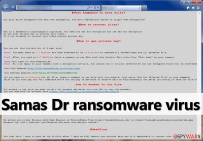 Ransom note by Samas DR ransomware
