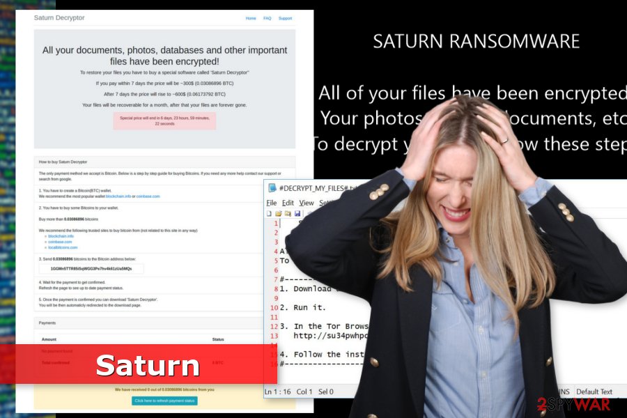 The picture of Saturn ransomware virus