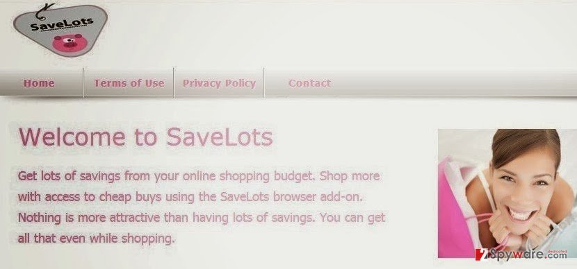 SaveLots adware snapshot SaveLots adware snapshot