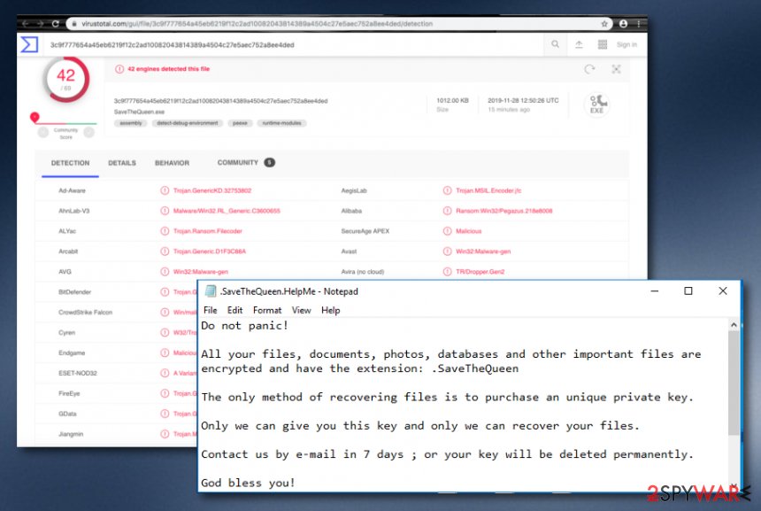 SaveTheQueen ransomware virus