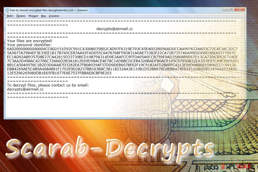 Scarab-Decrypts ransomware variant