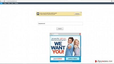 The image showing search.boydubed.com virus