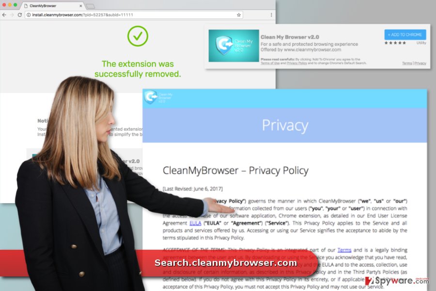 The illustration of Search.cleanmybrowser.com virus