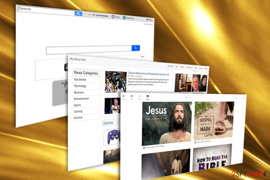 The picture displaying search.dailybibleverses.co hijacker