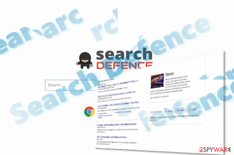The image of Search Defence main page