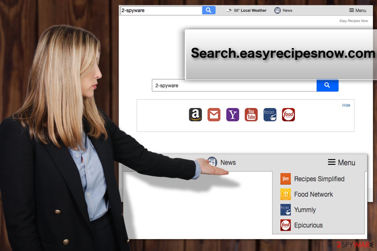 An image of Search.easyrecipesnow.com virus