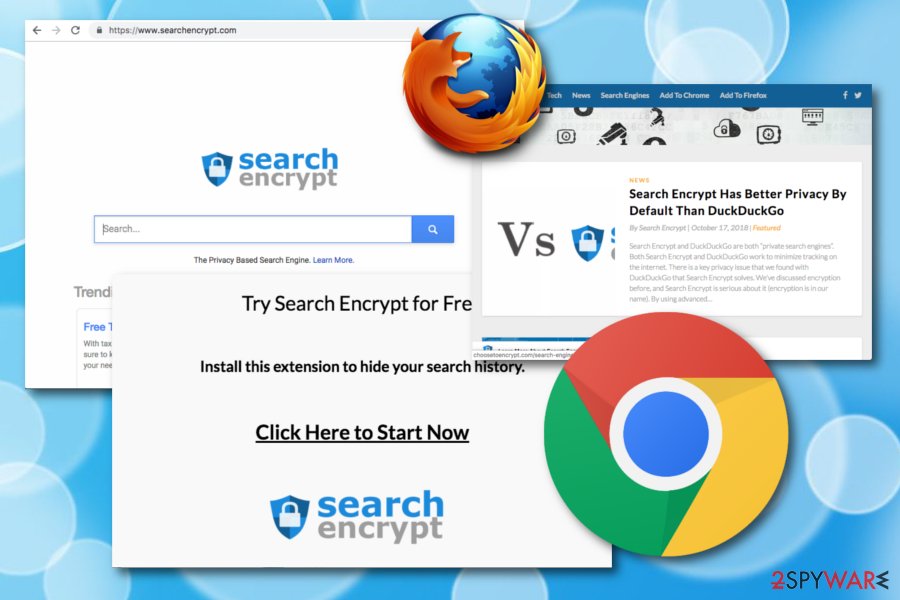 Search encrypt fake search engine