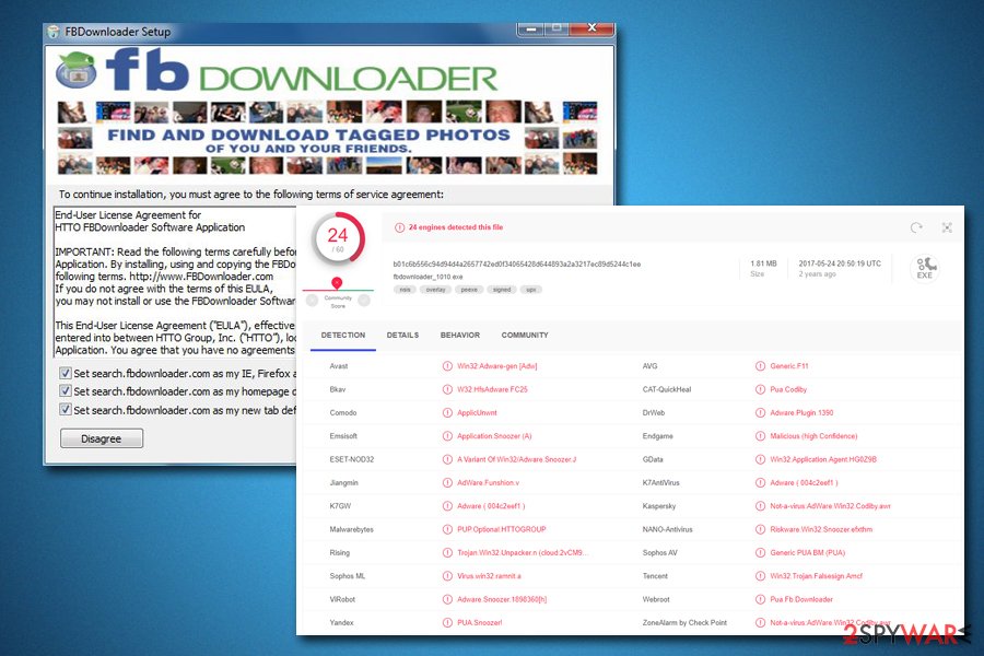 Search.fbdownloader.com AV detection