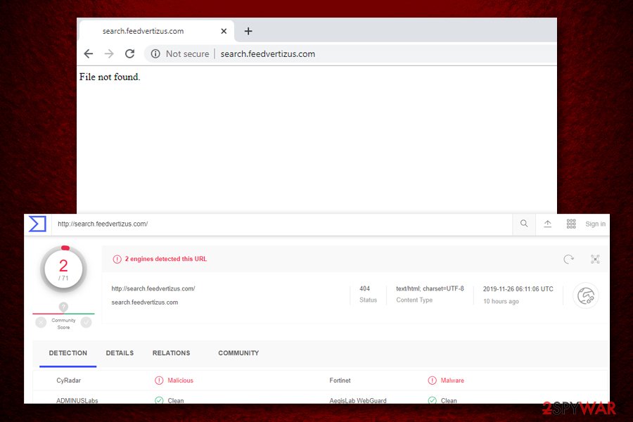 Search.feedvertizus.com detection