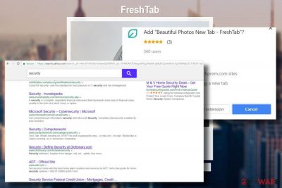 Picture of Search.freshtab.net start page