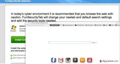 Search.funsecuritytabsearch.com browser hijacker promotes this search engine