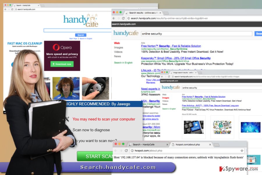 The picture of Search.handycafe.com virus