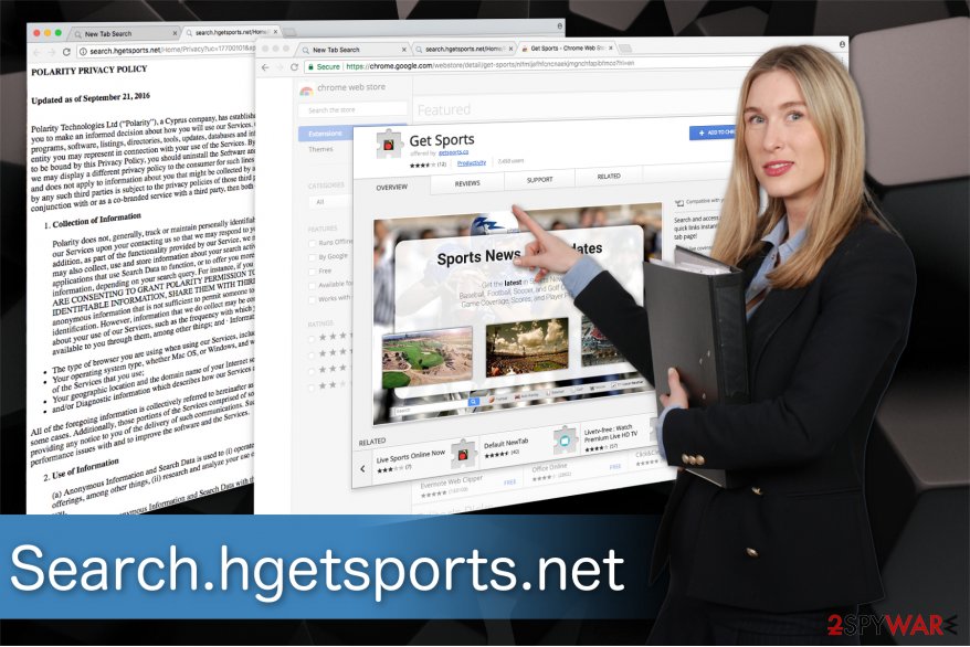 The illustration of Search.hgetsports.net browser hijacker