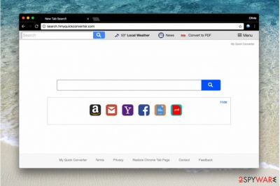 A picture of Search.hmyquickconverter.com hijacker