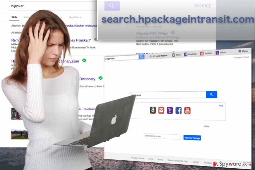 Search.hpackageintransit.com hijacker virus snapshots