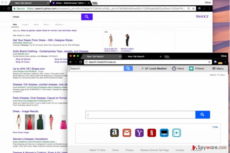 Screenshot of Search.hwatchtvnow.co search engine