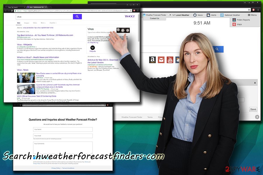 Search.hweatherforecastfinders.com browser hijacker