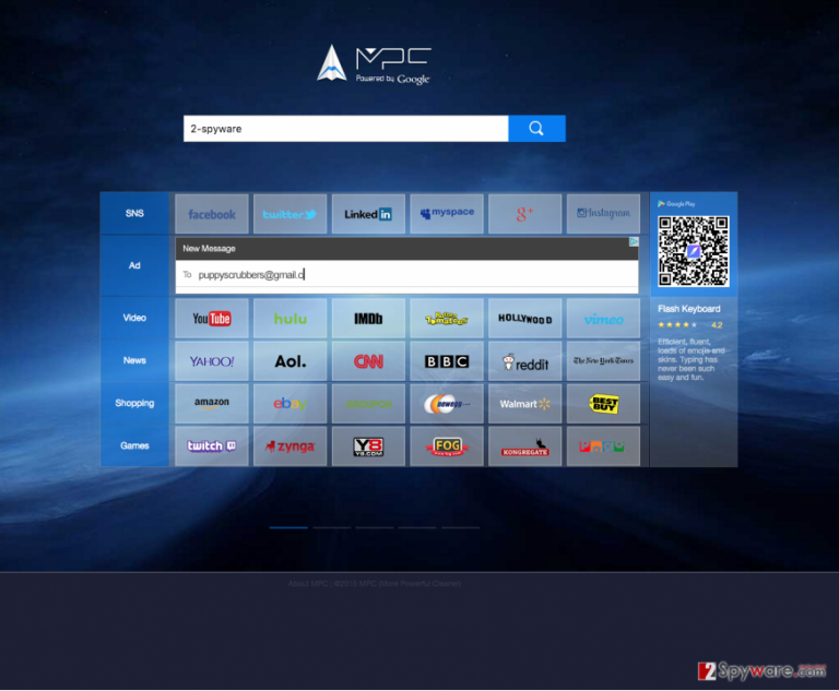 The picture showing Search.mpc.am browser hijacker