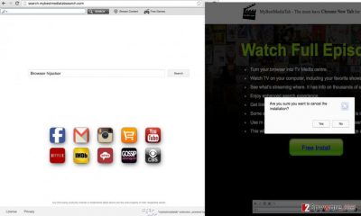 The site that Search.mybestmediatabsearch.com redirect virus sets as homepage